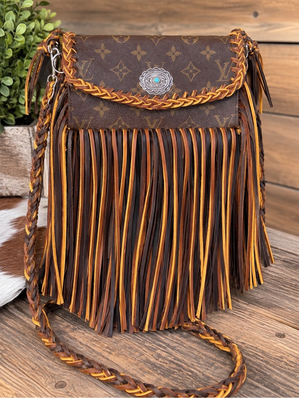 🤎 Authentic Louis Vuitton Upcycled Western Fringe Crossbody 🤎